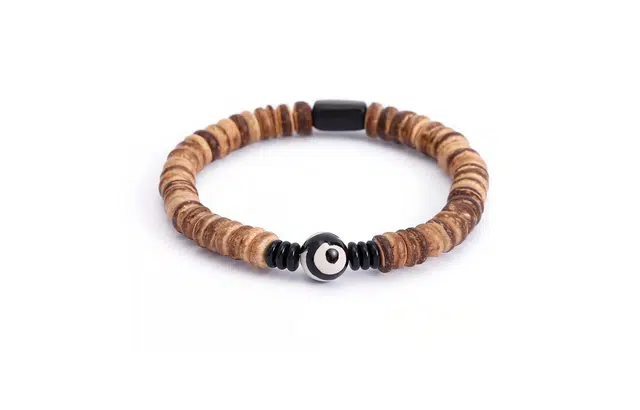 天纵 一眼万年 藏传玛瑙素噶 增贵人缘国风设计原生态侘寂风智慧开运平安纳福 椰蒂 手串 男女同款情侣款