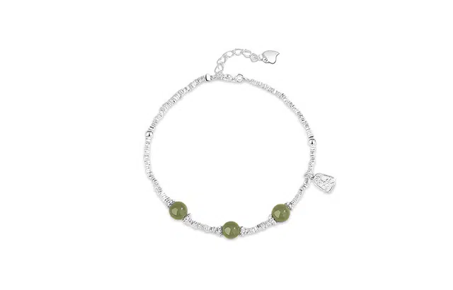 月斐 平安喜乐碎银子 新中式国潮复古风 招财纳福开运转运 和田玉 手链 女款 青玉