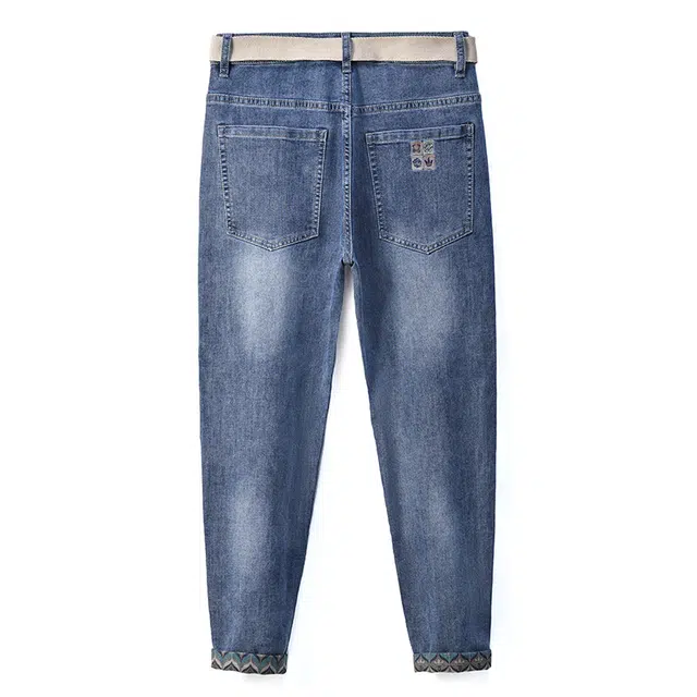 雅鹿 高街潮牌休闲百搭直筒水洗牛仔裤 男款