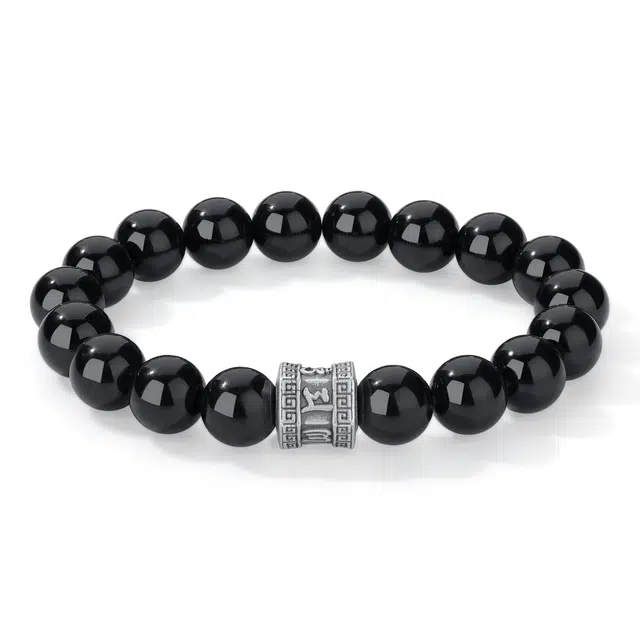 宝瑕 招财转运珠 黑曜石 玉石手串 男款