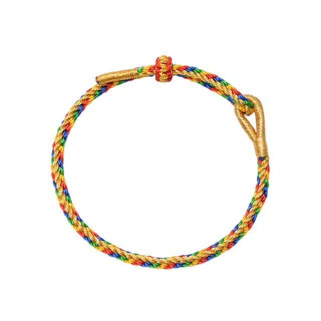 阡陌  新中式国风民族风精致简约手工编织五彩手绳 节日祝福平安幸运  织物 手链 男女同款情侣款