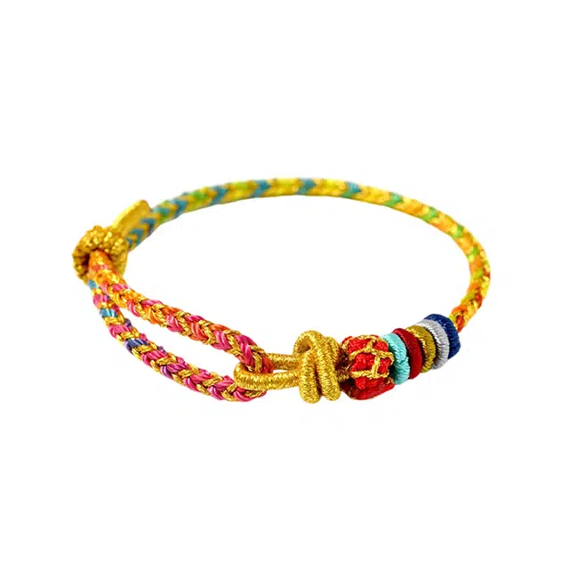 阡陌 龙结手绳 新中式国风民族风手工编织手绳精致简约时尚百搭成人儿童均可调节 织物 手链 男女同款情侣款