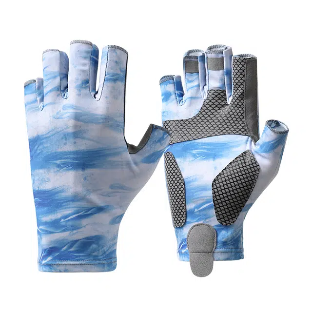 俞兆林 夏天户外出游健身力量训练登山攀岩钓鱼骑行开车半指防滑薄款透气护腕防紫外线防晒遮阳有弹力 运动手套 男女同款情侣款