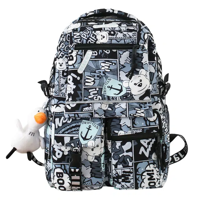 揽月 简约潮流韩版大容量 尼龙 背包学生书包双肩包旅行包电脑包 常规 男女同款情侣款 多色