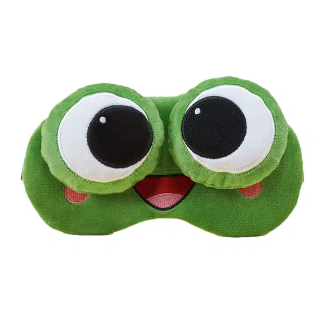 一点潮玩 大眼开心青蛙眼罩 午休睡觉创意遮光热冰敷搞怪 玩偶周边