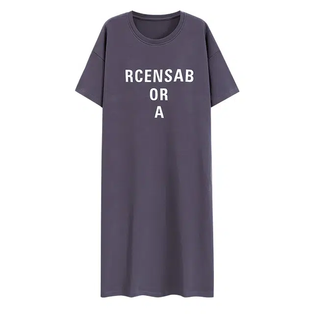 浪莎 圆领舒适短袖睡裙 女款 灰色