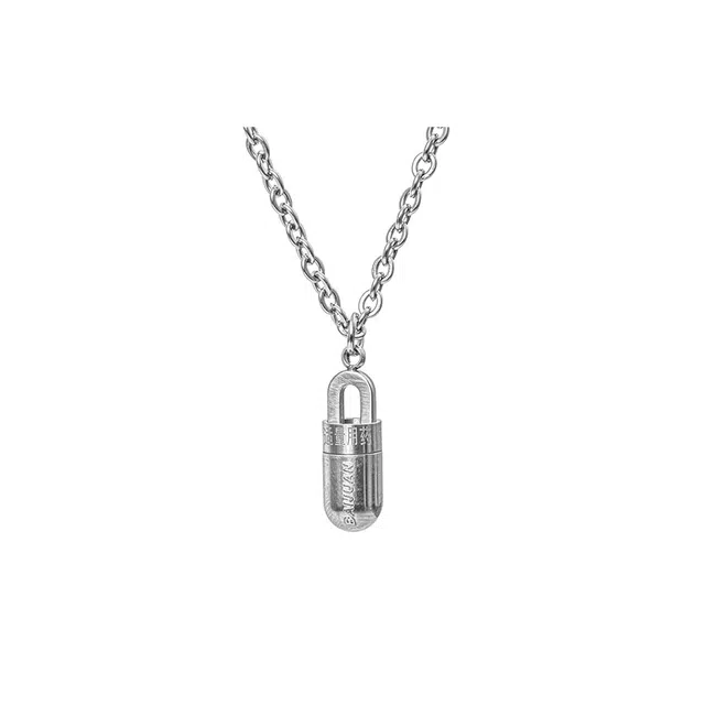 白卷 百搭简约个性创意 钛钢 项链 男女同款情侣款