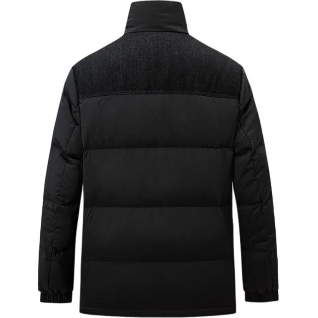 才子 牛仔口袋工装羽绒服 男款 黑色