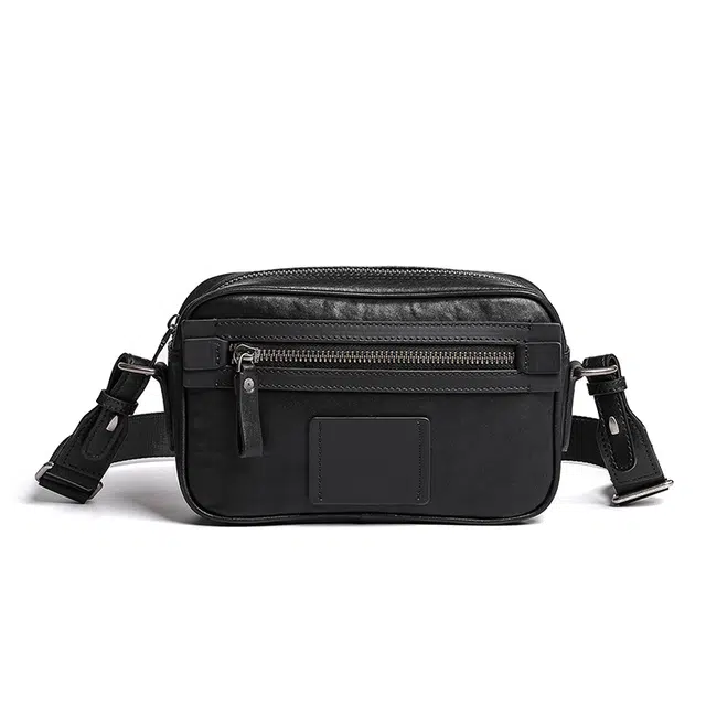 DOSRFINI Black Leather Shoulder Bag