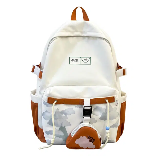 德力熊  尼龙男女通用多色学生书包初中高中生大容量尼龙双肩包潮酷多隔层电脑旅行背包