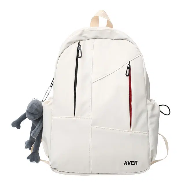 爱尔绅特 日系时尚简约拼接大学生纯色个性 尼龙 双肩包 男女同款情侣款 多色