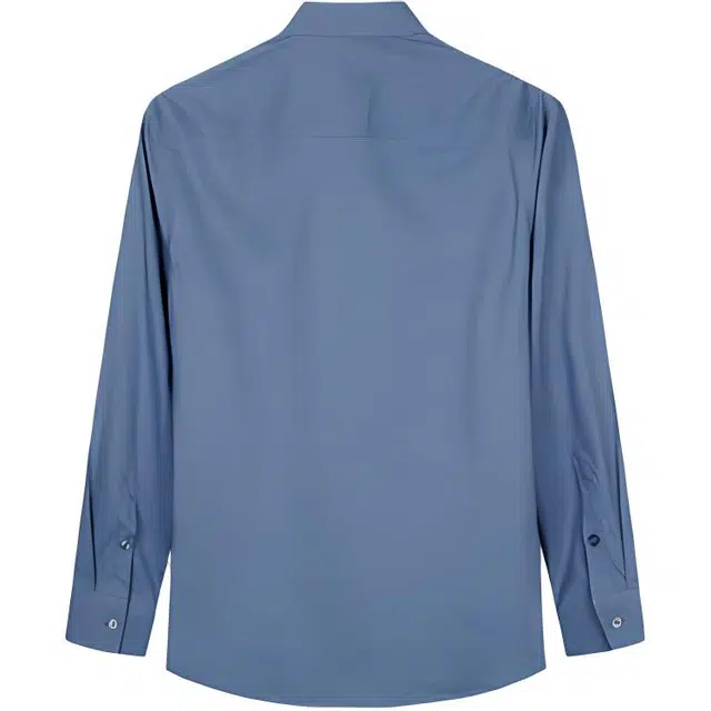 才子 纯色字母翻领纽扣修身长袖衬衫 男款