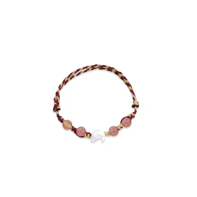 大唐国鼎 小海豚 新中式精致轻奢 复古国潮小众设计甜美可爱 通勤日常简约百搭 织物 手链 男女同款情侣款