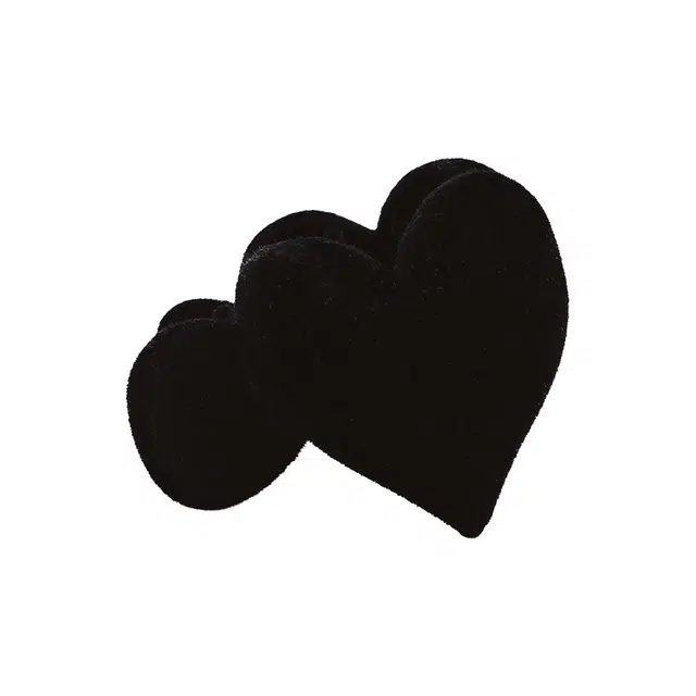 左欧 复古精致爱心后脑勺高马尾高级感可爱 植绒 发夹 女款