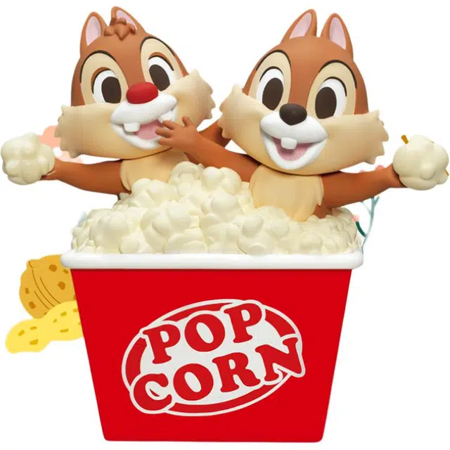 野兽王国 迪士尼奇奇蒂蒂 爆米花大型搪胶公仔 存钱罐摆件 比例手办