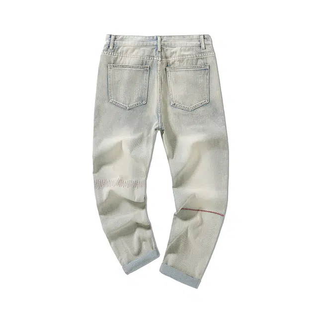 雅鹿 垂感百搭直筒宽松休闲拖地牛仔裤 男款