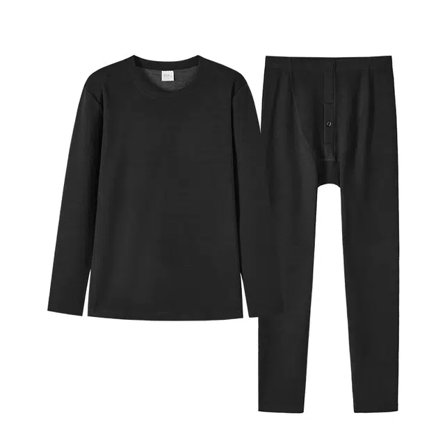都市丽人 修身打底亲肤舒适长袖长裤保暖套装 男款