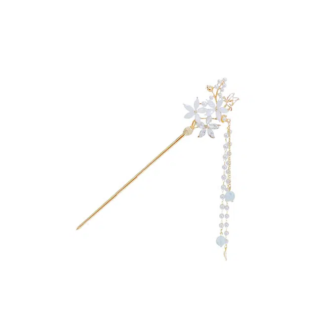 大唐国鼎 花朵 气质新中式高级感 古风步摇小众复古 清冷感气质风花朵挽发盘发汉服旗袍 发簪 女款