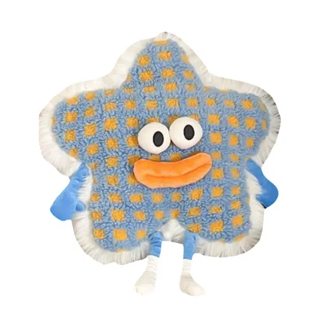 狐狸仙 卡通香肠嘴星星抱枕 二合一空调披肩便携毯子毛绒玩具 玩偶周边