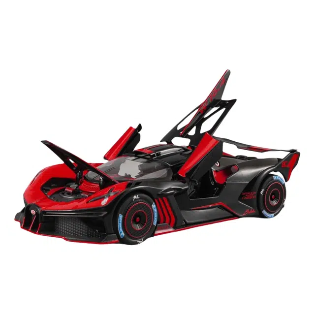 驰誉车玩 布加迪 飞火流星 喷雾版 合金车模 亮灯响声 回力行驶 车门可开 仿真汽车 收藏摆件 男生送礼 成品模型