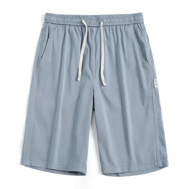 雅鹿 宽松直筒纯色简约高街系带五分休闲短裤 男款