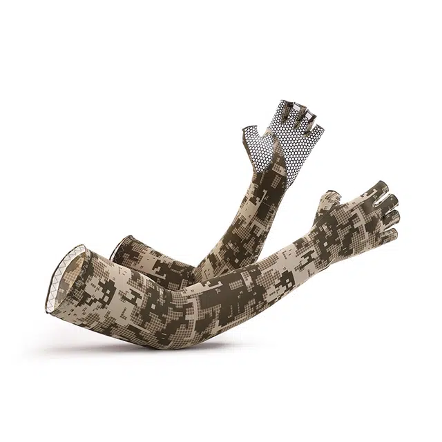 浪莎 户外出游登山骑行外卖开车露营半指手套冰袖一体式夏天防紫外线遮阳冰丝护袖防滑护肘护腕凉感袖套可触屏 锦纶 防晒袖 男款