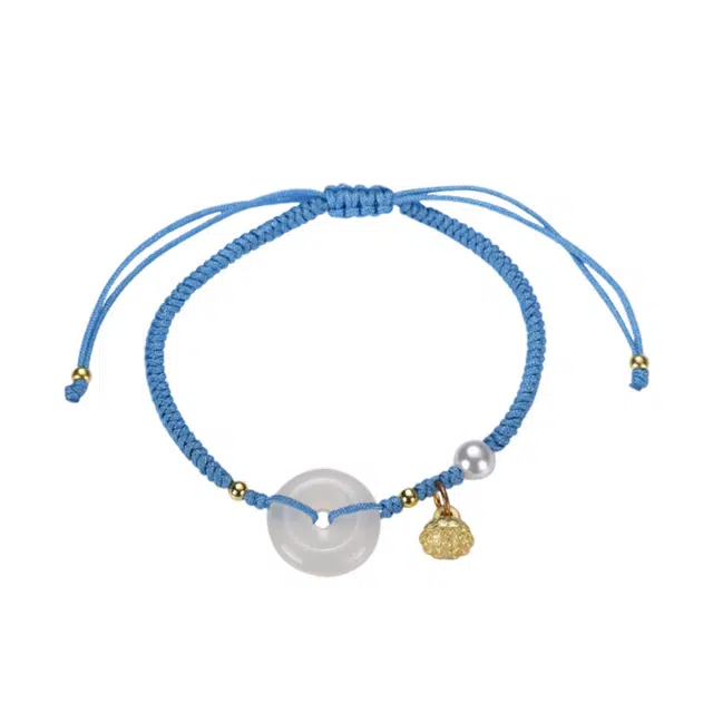 阡陌 平安扣莲花 新中式国风精致简约编织手绳 气质高级优雅 小众设计感 礼盒 织物 手链 女款