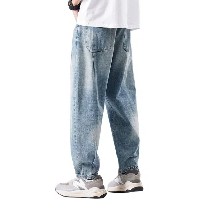 【dme】 时尚美式休闲高街水洗直筒牛仔裤 男款 天蓝色