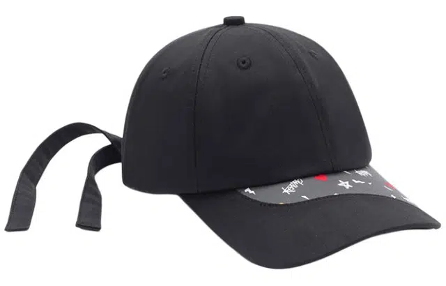 肯默 双飘带软顶鸭舌帽街头嘻哈印花拼接遮阳 情侣款 男女同款