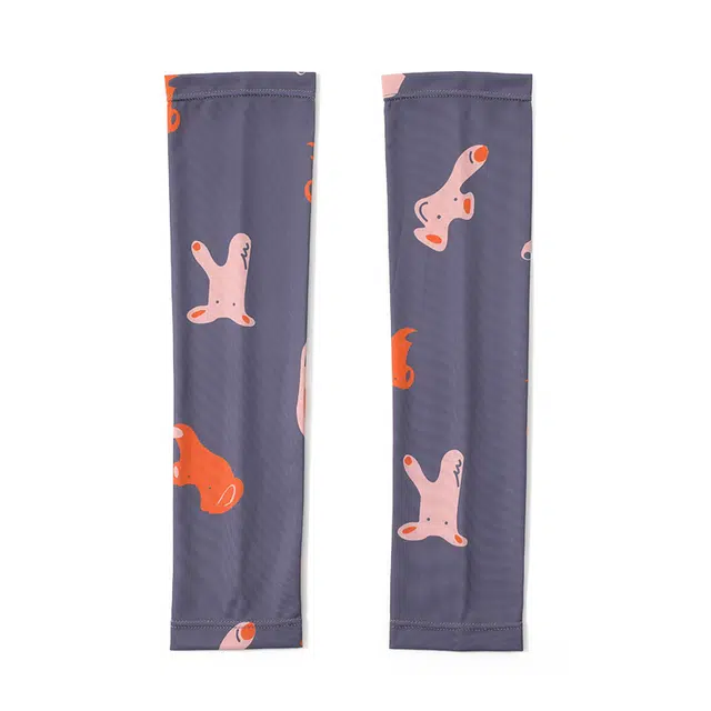 俞兆林 宝宝卡通冰袖户外出游露营遮胳膊护肘冰丝袖套夏季遮阳防紫外线透气袖套 轻薄款 防晒袖 儿童款