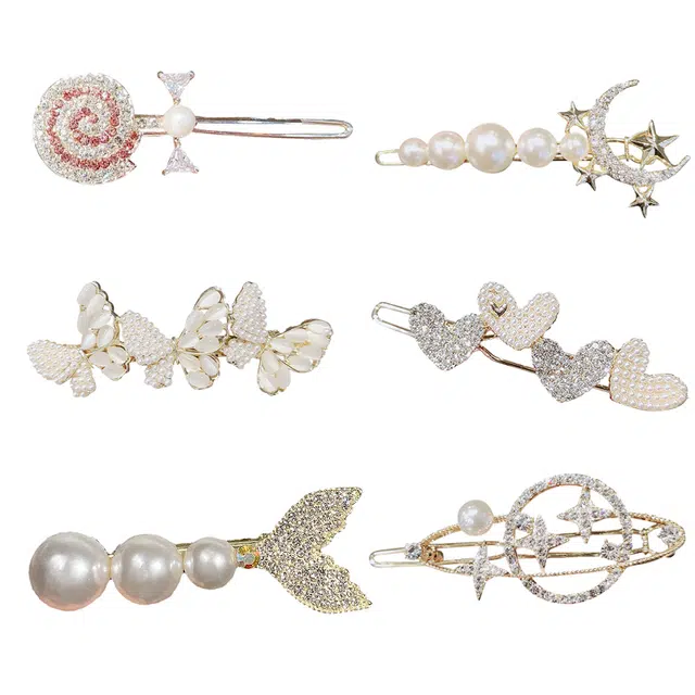 妖娆猫 超仙甜美刘海侧边一字夹后脑勺夹子头饰高端发卡高级感 发夹 女款