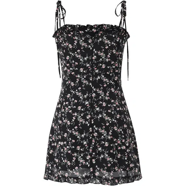 NOT YOUR ROSE SS24 Frill mini dress Black