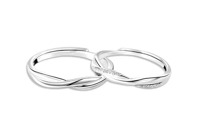 尚银福 莫比乌斯对戒个性小众百搭简约高级感开口可调节 合金 戒指 男女同款情侣款