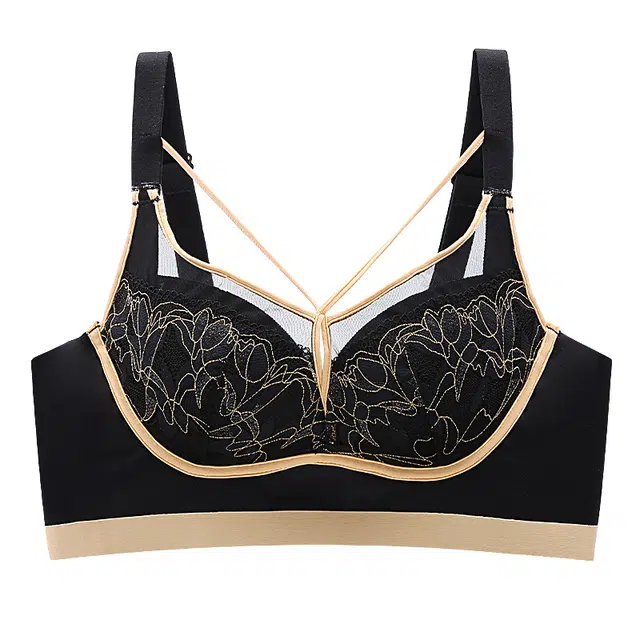 草本初色 法式慵懒风蕾丝聚拢小胸显大防下垂收副乳无钢圈纯欲风文胸 女款