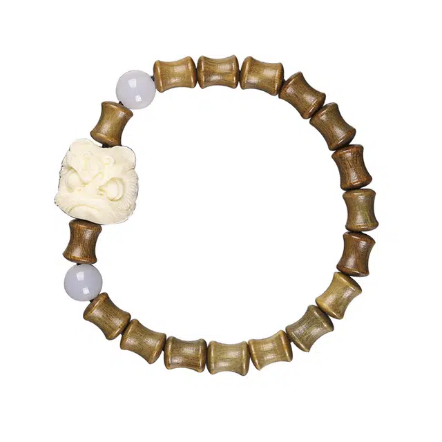 九隆古 竹节 学业有成 考试考研上岸 节节高升 复古文艺风森系禅味国潮吉祥醒狮 檀木 手串 男女同款情侣款 绿檀