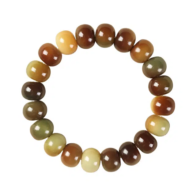 京华录 中式单圈文玩绕指柔转运珠 古风正桃花时来运转盘玩串珠 古玩 招财纳福 吉祥守护 菩提根 手串 男女同款情侣款