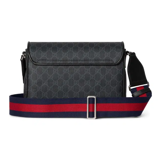 GUCCI Adjustable Strap Magnetic Flap Bag Gray
