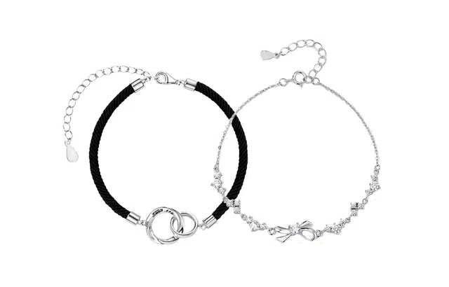 大唐国鼎  莫比乌斯 简约森系精致冷淡风小众设计几何设计感环环相扣爱无止境可调节 合金 手链 男女同款情侣款