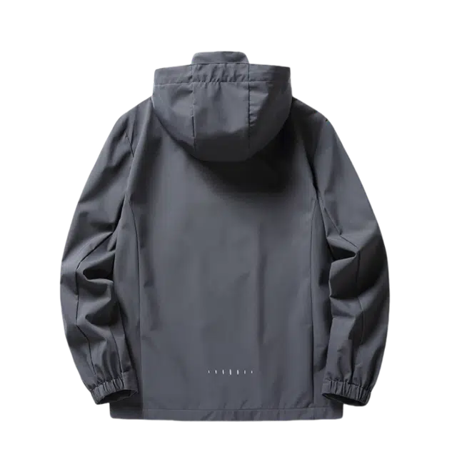 北极绒 单层连帽纯色防水薄款防风三防登山服 男款