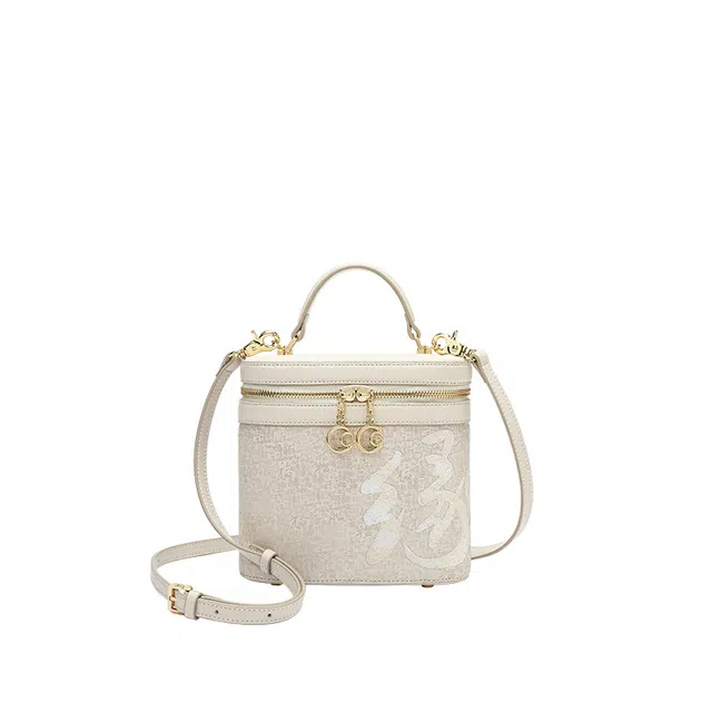 古伊西 新中式复古时尚百搭 牛剖层革 单肩斜挎包