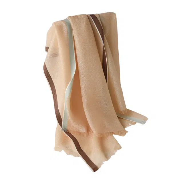 杭丝路 大尺寸空调披肩外搭防晒 丝巾 女款 奶油米白