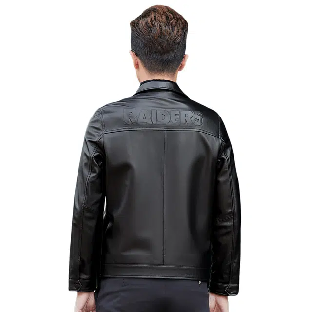 富铤 美式复古休闲百搭皮衣 男款 黑色