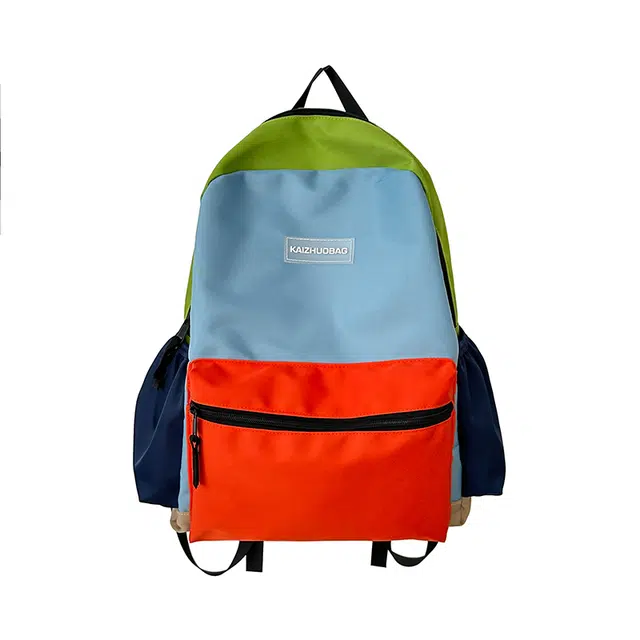 笛贝嘉 书包少女心初中生高中生 尼龙 双肩包 女款 蓝色/粉色