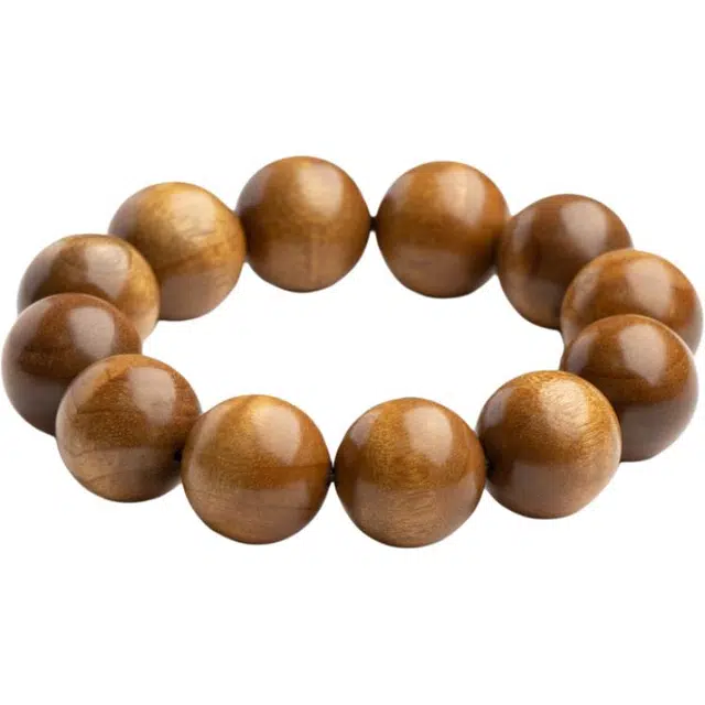 仙源 圆珠 素串转运高级感盘玩文玩平安福 木作 手串 男女同款情侣款 楠木