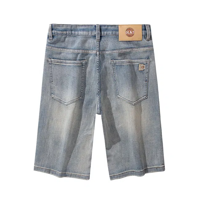 雅鹿 高街美式潮牌宽松休闲百搭牛仔短裤 男款 蓝色