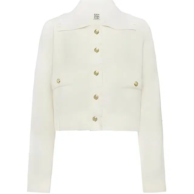 美洋 肌理金扣软糯短款小香夹克 女款