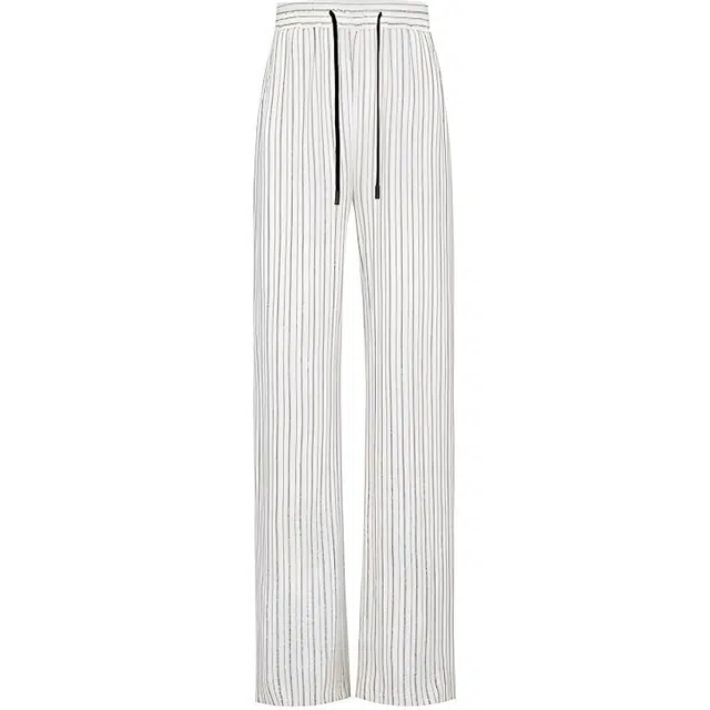 美洋 条纹高腰阔腿休闲裤 女款 米色