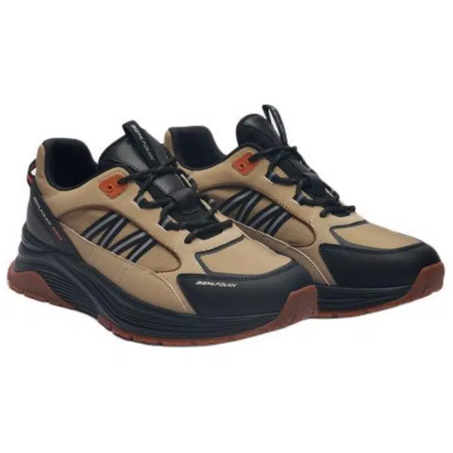 比音勒芬 合成革 圆头系带 低帮 生活休闲鞋 男款