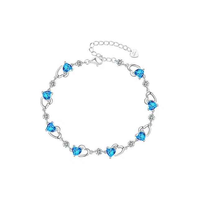 中国黄金 珍·尚银 在逃公主 甜蜜爱心 甜美仙气精致轻奢小众设计 纯银 足银 手链 女款 礼盒