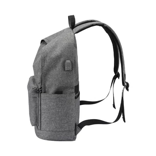 木村耀司 休闲简约百搭大容量通勤多功能 牛津纺 双肩包  男款 黑色/灰色